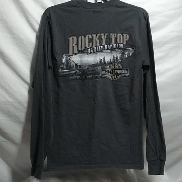 SALE! Harley Davidson Motorcycle Rocky Top Pigeon ForgeTN Long Sleeve Tee (BX51) - Picture 8 of 16